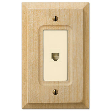 Baker Unfinished Alder Wood - 1 Phone Jack Wallplate - Wallplate Warehouse 180PHH 070686175798 Phone & Data Jacks