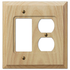 Baker Unfinished Alder Wood - 1 Rocker / 1 Duplex Wallplate