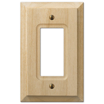 Baker Unfinished Alder Wood - 1 Rocker Wallplate - Wallplate Warehouse 180R 070686201589 1 Rocker