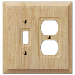 Baker Unfinished Alder Wood - 1 Toggle / 1 Duplex Wallplate