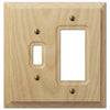 Baker Unfinished Alder Wood - 1 Toggle / 1 Rocker Wallplate - Wallplate Warehouse 180TR 070686175347 1 Toggle / 1 Rocker