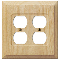 Baker Unfinished Alder Wood - 2 Duplex Wallplate