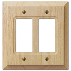 Baker Unfinished Alder Wood - 2 Rocker Wallplate