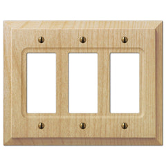 Baker Unfinished Alder Wood - 3 Rocker Wallplate