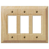 Baker Unfinished Alder Wood - 3 Rocker Wallplate - Wallplate Warehouse 180RRR 070686201596 3 Rocker