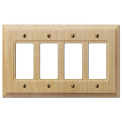 Baker Unfinished Alder Wood - 4 Rocker Wallplate