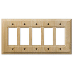 Baker Unfinished Alder Wood - 5 Rocker Wallplate