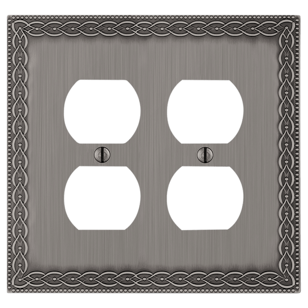 Belair Antique Nickel - 2 Duplex Wallplate - Wallplate Warehouse 93DDAN 70686000960 2 Duplex