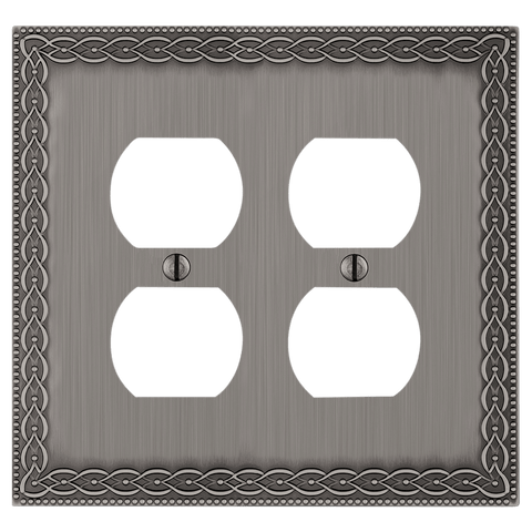 Belair Antique Nickel - 2 Duplex Wallplate - Wallplate Warehouse 93DDAN 70686000960 2 Duplex
