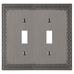 Belair Antique Nickel - 2 Toggle Wallplate