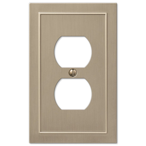 Bethany Brushed Bronze Cast - 1 Duplex Wallplate - Wallplate Warehouse 57DBZ 070686583487 1 Duplex