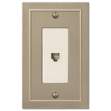 Bethany Brushed Bronze Cast - 1 Phone Jack Wallplate - Wallplate Warehouse 57PHBZ 070686583630 Phone Jacks