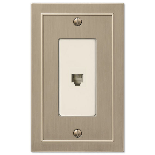 Bethany Brushed Bronze Cast - 1 Phone Jack Wallplate - Wallplate Warehouse 57PHBZ 070686583630 Phone Jacks