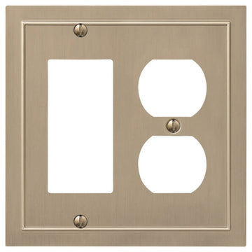 Bethany Brushed Bronze Cast - 1 Rocker / 1 Duplex Wallplate