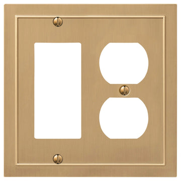 Bethany Brushed Bronze Cast - 1 Rocker / 1 Duplex Wallplate - Wallplate Warehouse 57RDBZ - B 070686020470 1 Rocker / 1 Duplex