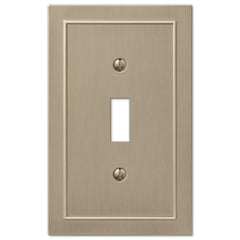 Bethany Brushed Bronze Cast - 1 Toggle Wallplate