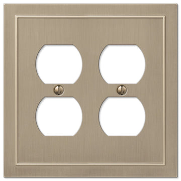 Bethany Brushed Bronze Cast - 2 Duplex Wallplate - Wallplate Warehouse 57DDBZ 070686583555 2 Duplex