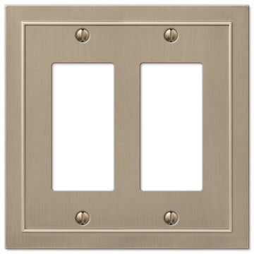 Bethany Brushed Bronze Cast - 2 Rocker Wallplate - Wallplate Warehouse 57RRBZ 070686583517 2 Rocker