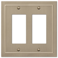 Bethany Brushed Bronze Cast - 2 Rocker  Wallplate
