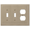 Bethany Brushed Bronze Cast - 2 Toggle / 1 Duplex Wallplate - Wallplate Warehouse 57TTDBZ 070686583579 2 Toggle / 1 Duplex