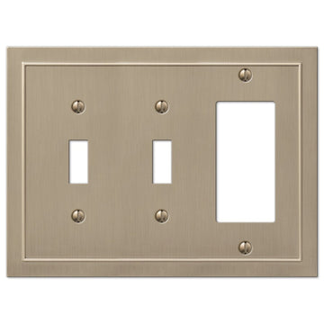 Bethany Brushed Bronze Cast - 2 Toggle / 1 Rocker Wallplate - Wallplate Warehouse 57TTRBZ 070686583562 2 Toggle / 1 Rocker