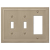 Bethany Brushed Bronze Cast - 2 Toggle / 1 Rocker Wallplate - Wallplate Warehouse 57TTRBZ 070686583562 2 Toggle / 1 Rocker