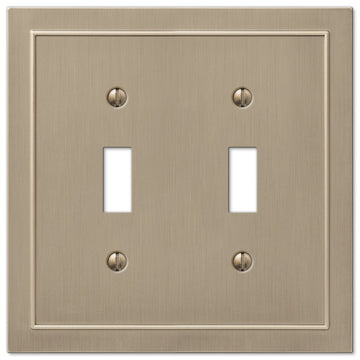 Bethany Brushed Bronze Cast - 2 Toggle Wallplate - Wallplate Warehouse 57TTBZ 070686583500 2 Toggle
