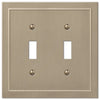 Bethany Brushed Bronze Cast - 2 Toggle Wallplate - Wallplate Warehouse 57TTBZ 070686583500 2 Toggle