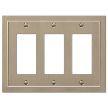 Bethany Brushed Bronze Cast - 3 Rocker Wallplate - Wallplate Warehouse 57RRRBZ 070686583586 3 Rocker