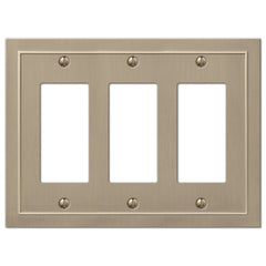 Bethany Brushed Bronze Cast - 3 Rocker  Wallplate
