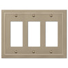Bethany Brushed Bronze Cast - 3 Rocker Wallplate - Wallplate Warehouse 57RRRBZ 070686583586 3 Rocker