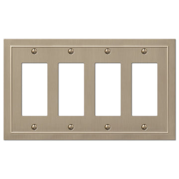 Bethany Brushed Bronze Cast - 4 Rocker Wallplate - Wallplate Warehouse 57R4BZ 070686583609 4 Rocker