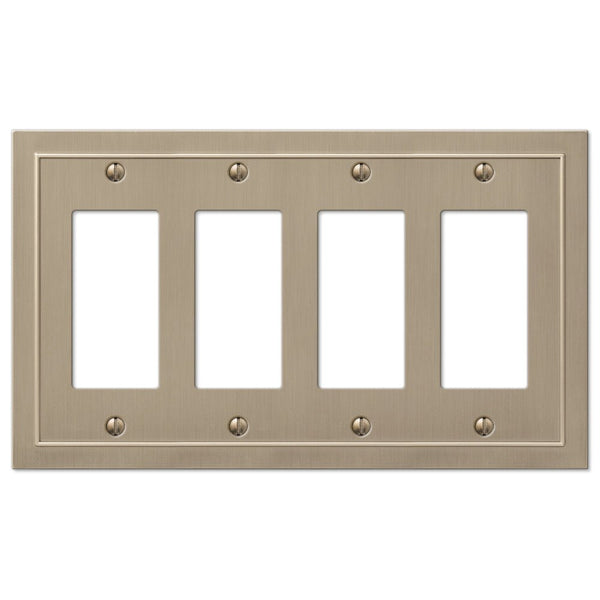 Bethany Brushed Bronze Cast - 4 Rocker Wallplate - Wallplate Warehouse 57R4BZ 070686583609 4 Rocker