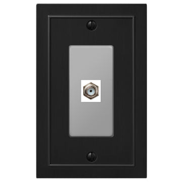 Bethany Matte Black Cast - 1 Cable Jack Wallplate - Wallplate Warehouse 57CXBK 070686586679 Cable Jacks