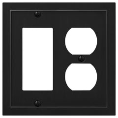 Bethany Matte Black Cast - 1 Rocker / 1 Duplex Wallplate
