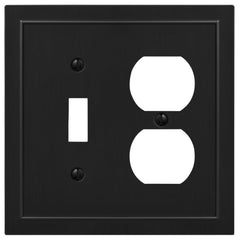 Bethany Matte Black Cast - 1 Toggle / 1 Duplex Wallplate