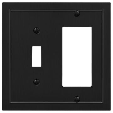 Bethany Matte Black Cast - 1 Toggle / 1 Rocker Wallplate - Wallplate Warehouse 57TRBK 070686586594 1 Toggle / 1 Rocker