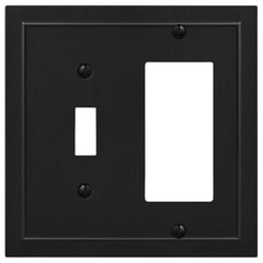 Bethany Matte Black Cast - 1 Toggle / 1 Rocker  Wallplate