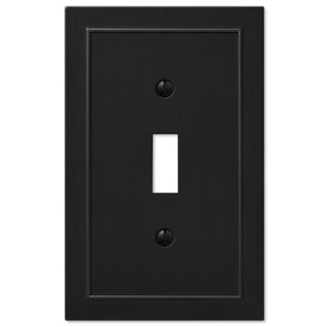 Bethany Matte Black Cast - 1 Toggle Wallplate - Wallplate Warehouse 57TBK 070686586532 1 Toggle