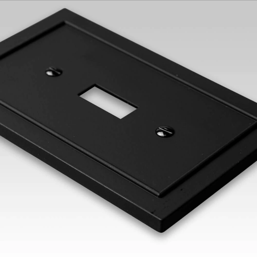 Bethany Matte Black Cast - 1 Toggle Wallplate - Wallplate Warehouse 57TBK 070686586532 1 Toggle