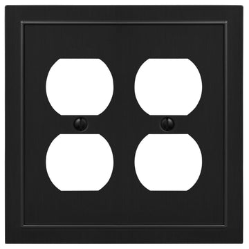 Bethany Matte Black Cast - 2 Duplex Wallplate - Wallplate Warehouse 57DDBK 070686586600 2 Duplex
