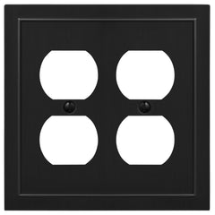 Bethany Matte Black Cast - 2 Duplex Wallplate