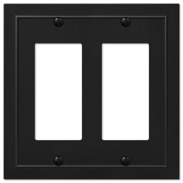 Bethany Matte Black Cast - 2 Rocker Wallplate - Wallplate Warehouse 57RRBK 070686586570 2 Rocker