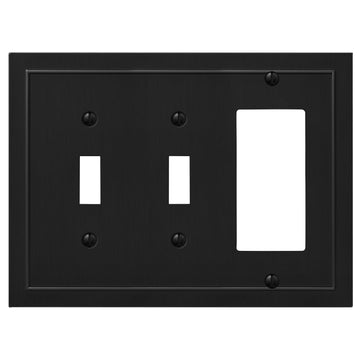 Bethany Matte Black Cast - 2 Toggle / 1 Rocker Wallplate - Wallplate Warehouse 57TTRBK 070686586631 2 Toggle / 1 Rocker