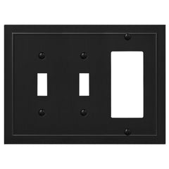Bethany Matte Black Cast - 2 Toggle / 1 Rocker  Wallplate