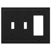 Bethany Matte Black Cast - 2 Toggle / 1 Rocker Wallplate - Wallplate Warehouse 57TTRBK 070686586631 2 Toggle / 1 Rocker