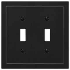 Bethany Matte Black Cast - 2 Toggle Wallplate