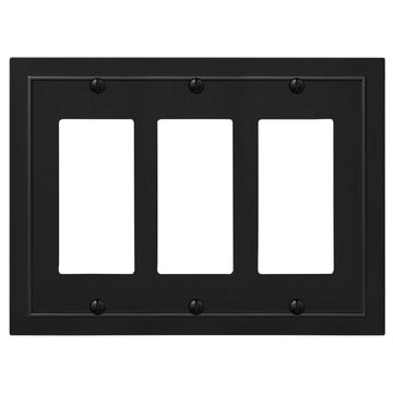 Bethany Matte Black Cast - 3 Rocker Wallplate - Wallplate Warehouse 57RRRBK 070686586648 3 Rocker