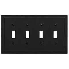 Bethany Matte Black Cast - 4 Toggle Wallplate