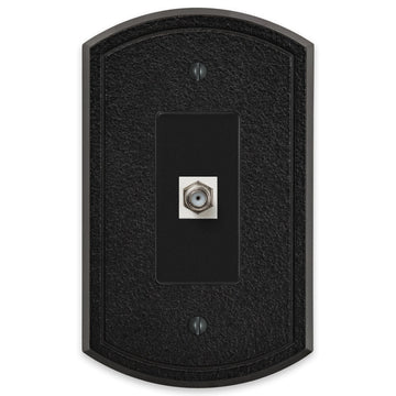 Blackwell Black Iron Cast - 1 Cable Jack Wallplate - Wallplate Warehouse 58CXBI 070686012314 Cable Jacks